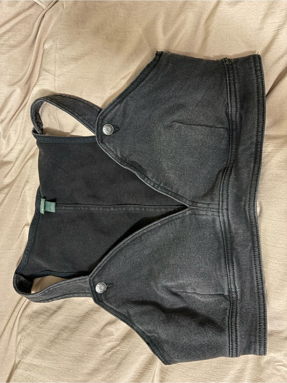wild fable Black Denim Crop Overall Top